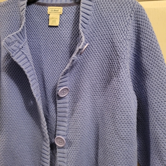 LL Bean Thick Knit Button Up 3/4 Sleeve Cardigan - Picture 2 of 8